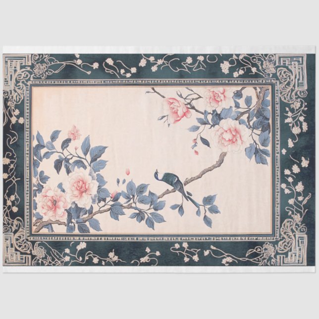 Chinoiserie Oriental Bird Kunst, Dichtung und Musi Seidenpapier (Vorderseite)