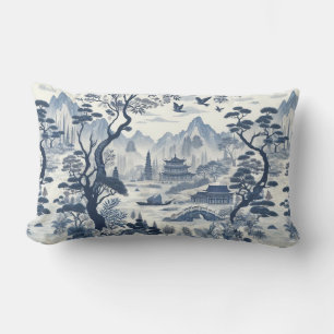 Chinoiserie Pagoda Landschaftlich Lendenkissen