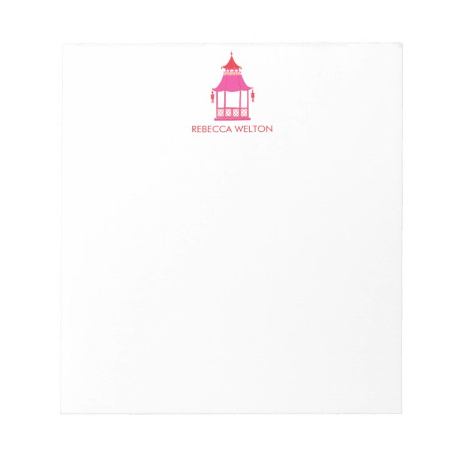 Chinoiserie Pagoda Note Pad Notizblock (Vorderseite)