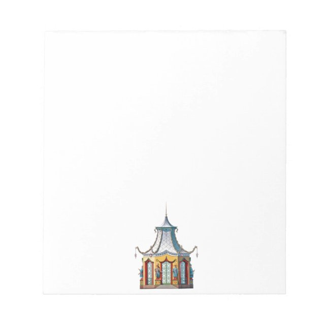 Chinoiserie Pagoda Notepad Notizblock (Vorderseite)