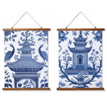 CHINOISERIE-PAGODEN IN BLAU 1 & 2