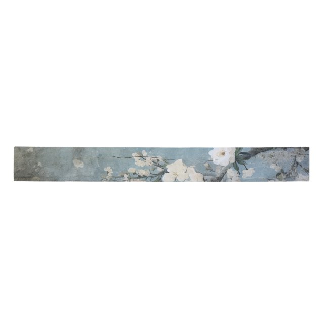Chinoiserie Panel Distressed Blue - Anpassbar Satinband (Vorderseite)