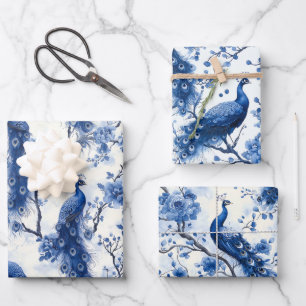 Chinoiserie Peacock Geschenkpapier Set
