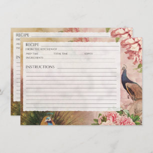 Chinoiserie Peacock Peony Bridal Rezept Karte