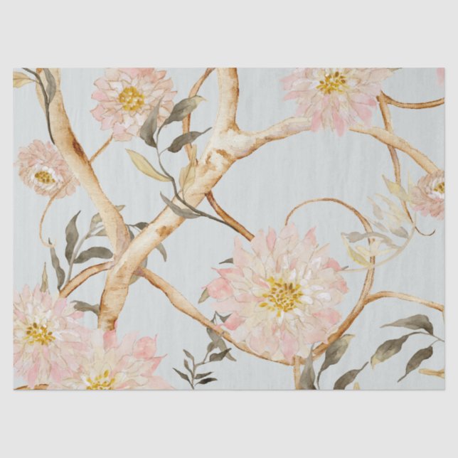 Chinoiserie Peony Floral Seidenpapier (Vorderseite)