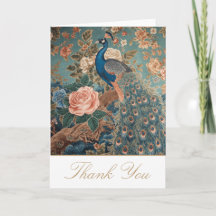 Chinoiserie Pfau Danksagungskarte