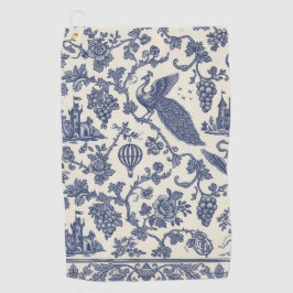 Chinoiserie-Pfau- und Ballon-Golftuch Golfhandtuch