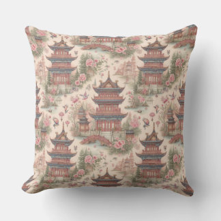 Chinoiserie Pink Pagoda Kissen