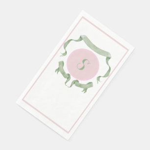 Chinoiserie Pink Ribbons Logo Wappen Paper Serviette
