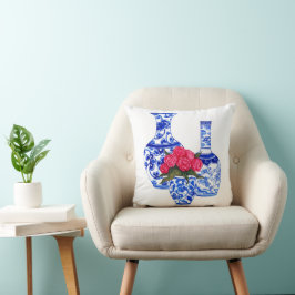 Chinoiserie-Porzellan-Vasen Kissen