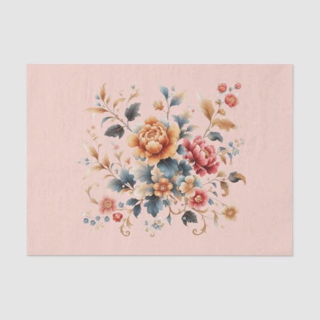 Chinoiserie Rich Floral Seidenpapier (Vorderseite)