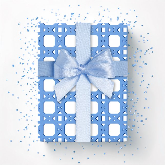 Chinoiserie-Rohrgitter in Blau Geschenkpapier (Von Creator hochgeladen)