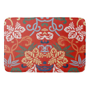 Chinoiserie Rote Hawaiianische Blumenmuster Japani Badematte