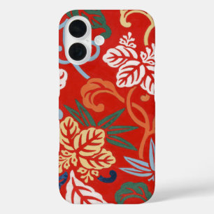 Chinoiserie Rote Hawaiianische Blumenmuster Japani iPhone 16 Hülle