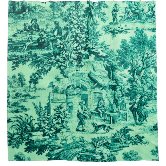 Chinoiserie Rustikaler Stil Duschvorhang (Vorderseite)
