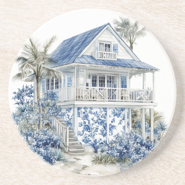 Chinoiserie Sandstone Coaster Getränkeuntersetzer (Vorne)