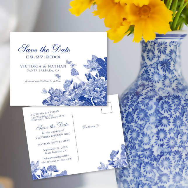 Chinoiserie Save the Date P Postkarte (Von Creator hochgeladen)