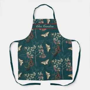 Chinoiserie-Schmetterlinge und Vintage-Botanik-Kun Schürze