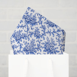 Chinoiserie-Seidenpapier, decoupage blaue Blumen Seidenpapier