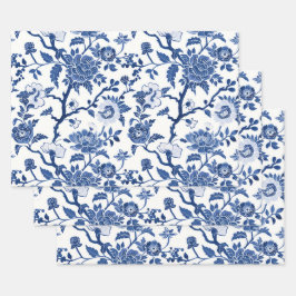 Chinoiserie Shades of Blue Geschenkpapier Set
