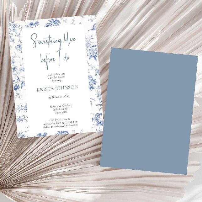Chinoiserie Something Blue Brautparty Einladung (Von Creator hochgeladen)