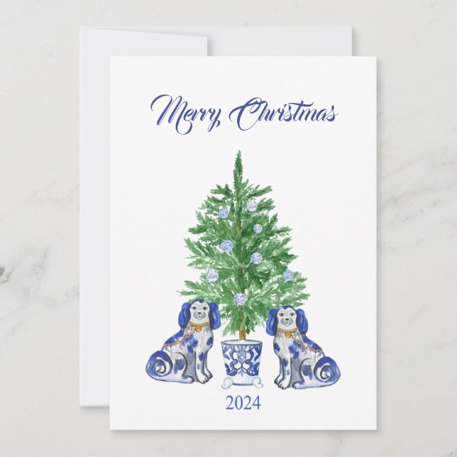 Chinoiserie Staffordshire Christmas Card Dankeskarte (Vorderseite)