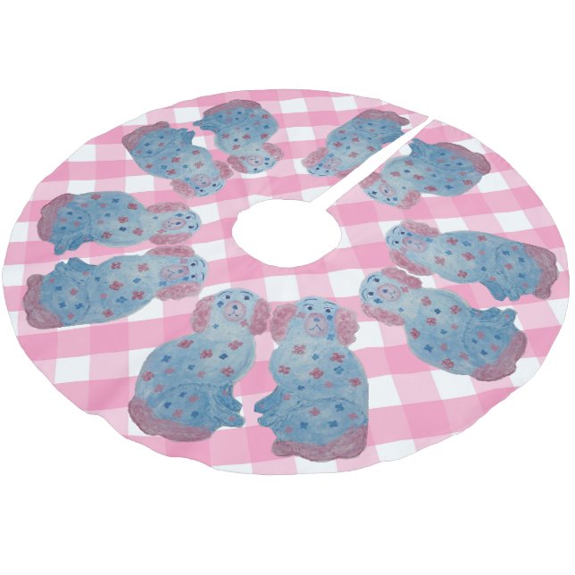 Chinoiserie Staffordshire Hunde  Polyester Weihnachtsbaumdecke (Schrägansicht)