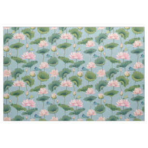 Chinoiserie Stil Lotus und Libelle Stoff