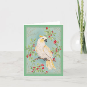 Chinoiserie Style Cockatoo Malerei Geschirr Karte