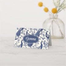 Chinoiserie Style Peacock Thema Klappte Platzkarte