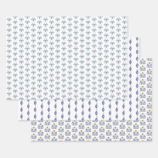 Chinoiserie Tableaus Wrapping Paper Geschenkpapier Set