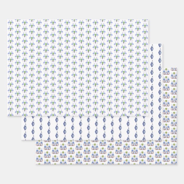 Chinoiserie Tableaus Wrapping Paper Geschenkpapier Set (Set)