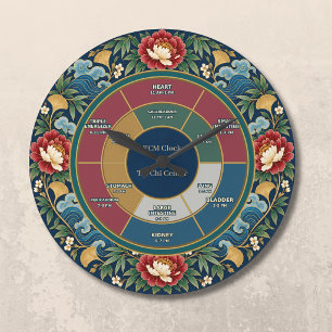 Chinoiserie-TCM-Organzyklus Fünf Elemente Große Wanduhr