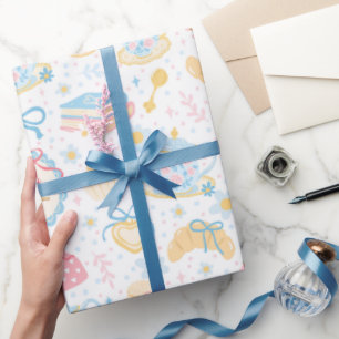 Chinoiserie Teatime Muster Geschenkpapier