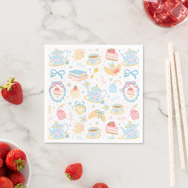 Chinoiserie Teatime Muster Serviette (Beispiel)