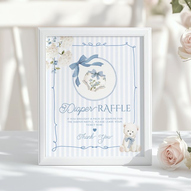 Chinoiserie-Teddy-Bär-Coquette-Schleifen-Windel-Ve Poster (Von Creator hochgeladen)