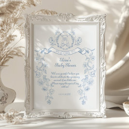 Chinoiserie teddy bear Toybaby Dusche Begrüßung Poster