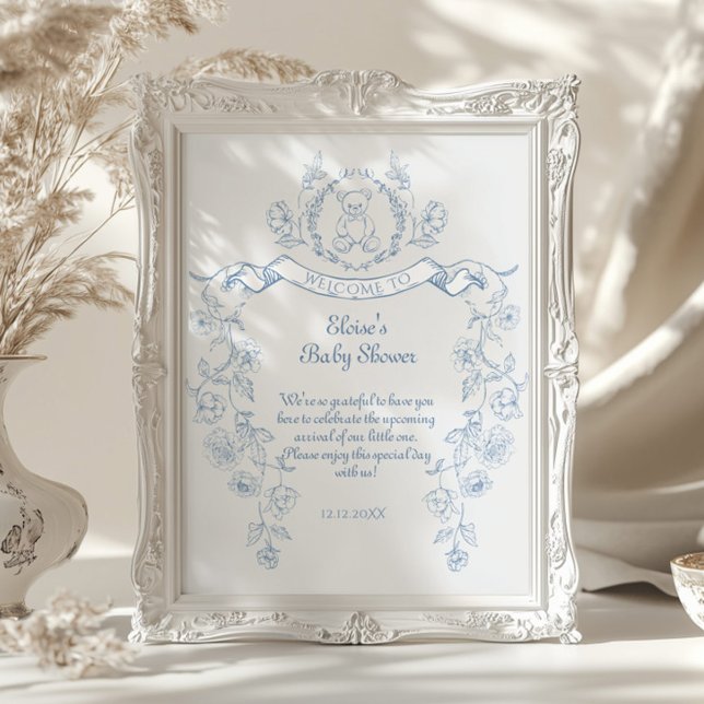 Chinoiserie teddy bear Toybaby Dusche Begrüßung Poster (Von Creator hochgeladen)