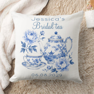 Chinoiserie-Teekanne Blumenvintage Brautparty Kissen
