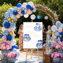 Chinoiserie Time for Tea Brautparty Blau