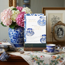 Chinoiserie Time for Tea Bridal Shower Blue