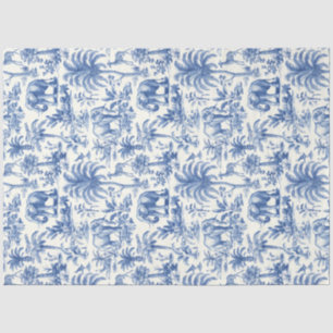 Chinoiserie Toile de Jouy Blaue Tiere Seidenpapier