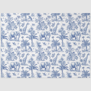 Chinoiserie Toile de Jouy Blaue Tiere Seidenpapier