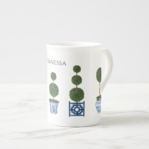 Chinoiserie-Topiary-Baum-Trio Keramik  Prozellantasse