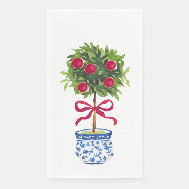 Chinoiserie Topiary Holiday Napkins Serviette (Vorderseite)