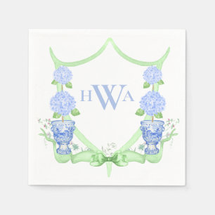 Chinoiserie Topiary Monogram Wappen Grandmillennia Serviette