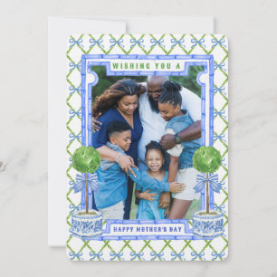 Chinoiserie Topiary Mother's Day Foto Card Einladung