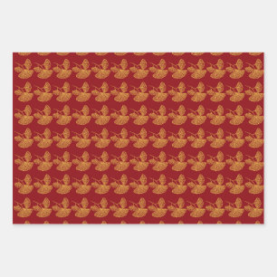 Chinoiserie Trend für das Jahr des Drachenroten Go Geschenkpapier Set