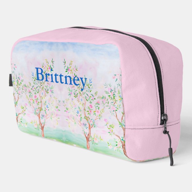 Chinoiserie-Uferfarbe Waschbeutel (Rechte Ecke)