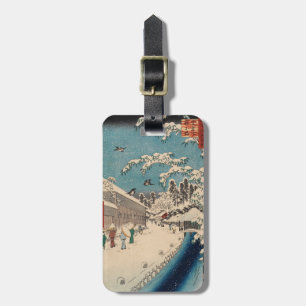 Chinoiserie Ukiyo-e Japanische Winter-Schneelandsc Gepäckanhänger